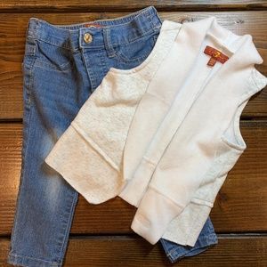 7 For All Mankind - Baby Girl Jeans and Vest